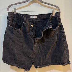 Madewell black denim mini skirt